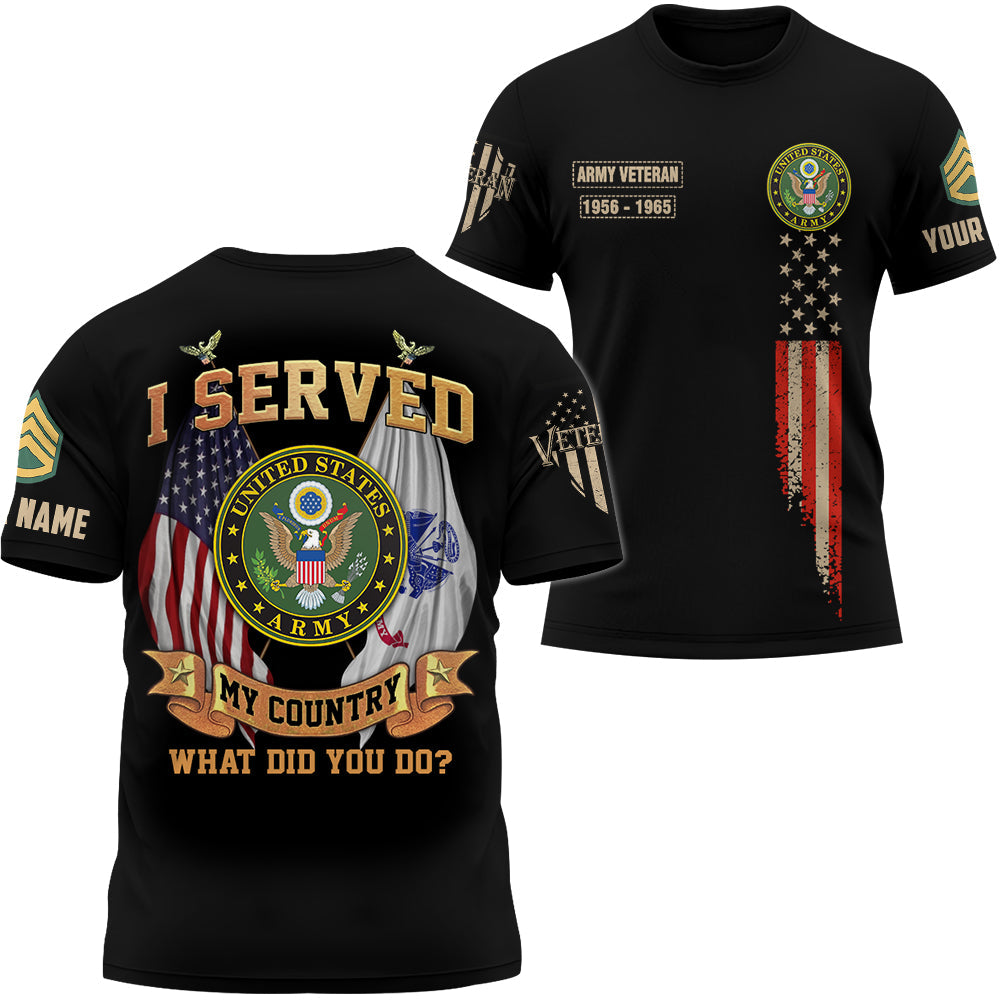 Personalized Shirt I Served My Country What Did You Do Shirt For Veteran Custom All Branches K1702