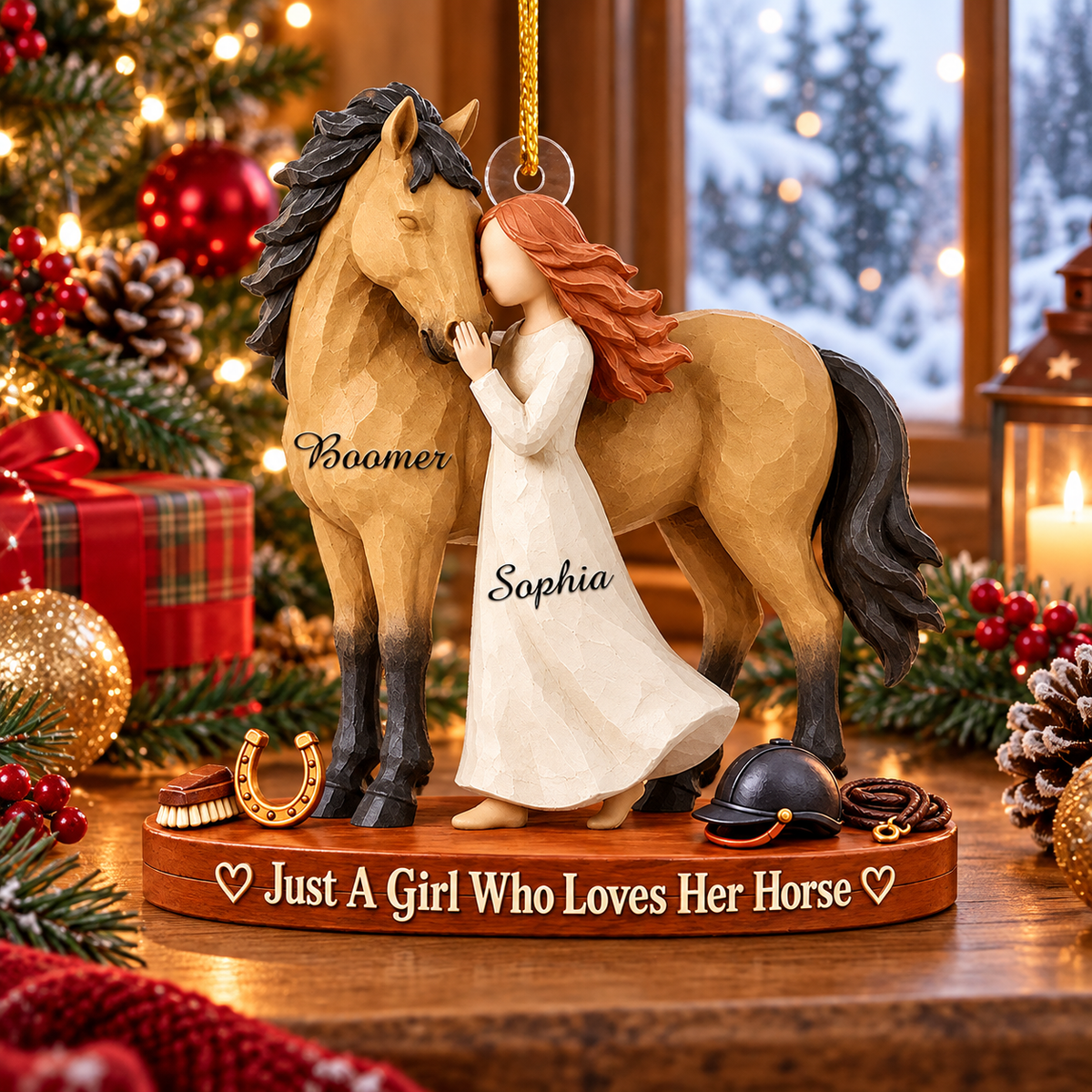 Personalized Just A Girl Who Loves Her Horse Christmas Ornament, Horse Lover Gift VH01