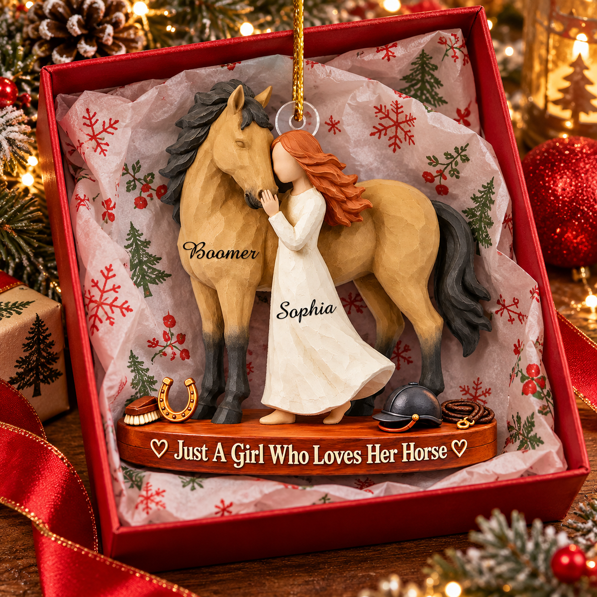 Personalized Just A Girl Who Loves Her Horse Christmas Ornament, Horse Lover Gift VH01