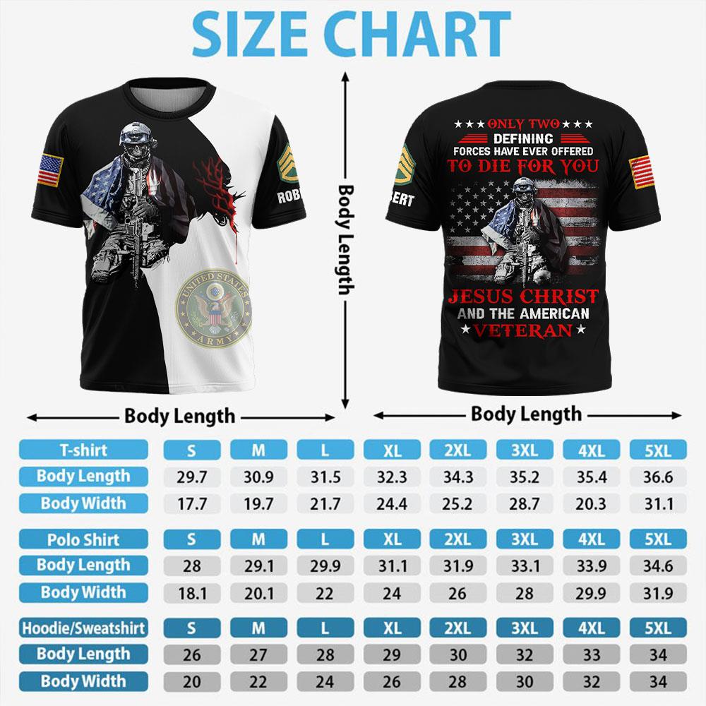Custom All Over Print Shirt Only Two Defining Forces Have Ever Offered To Die For You, Jesus Christ And The American Veteran K1702 Trhn