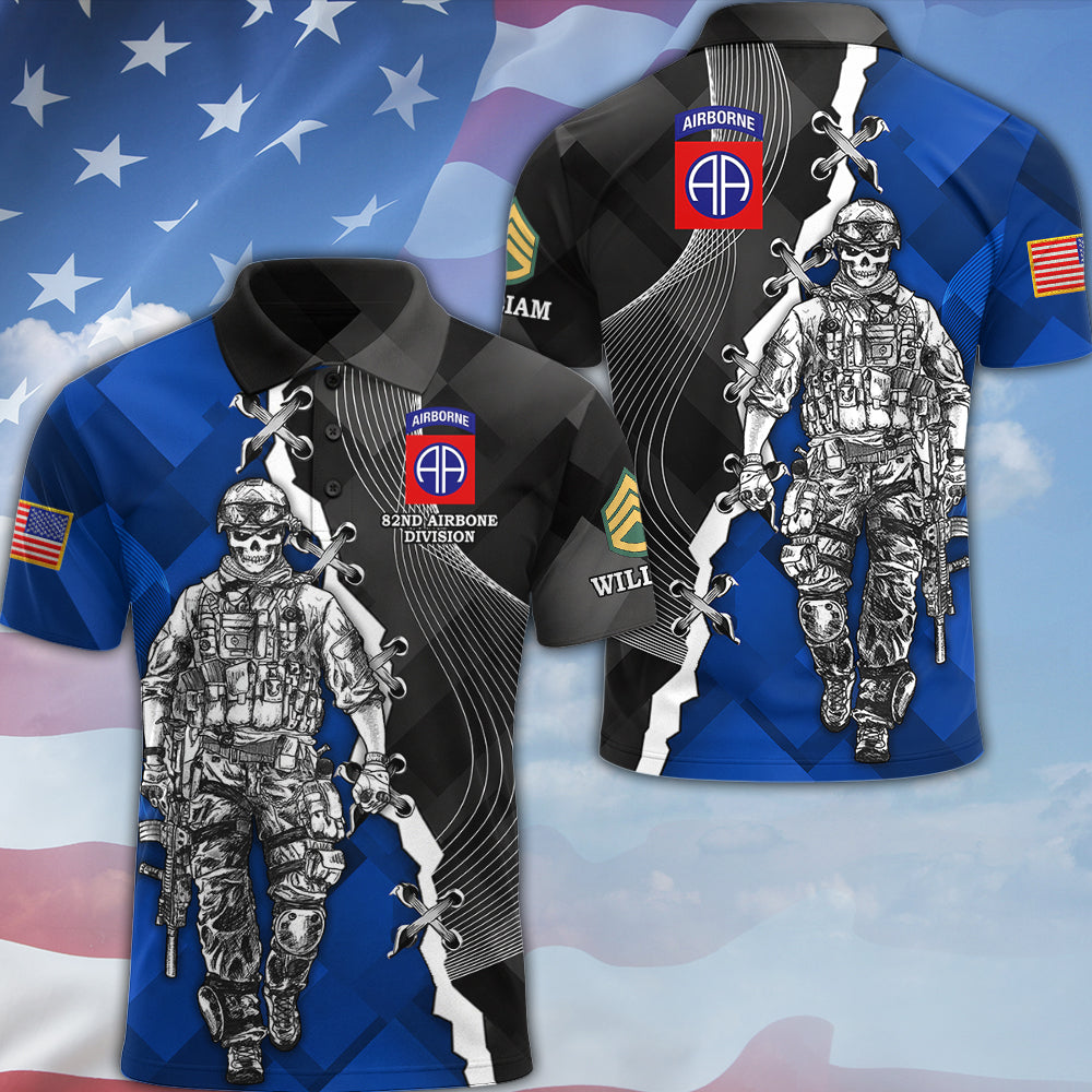 Personalized Veteran All Over Print Shirt Available All Military Branches Custom Division Rank Gift For Veterans K1702 MT2
