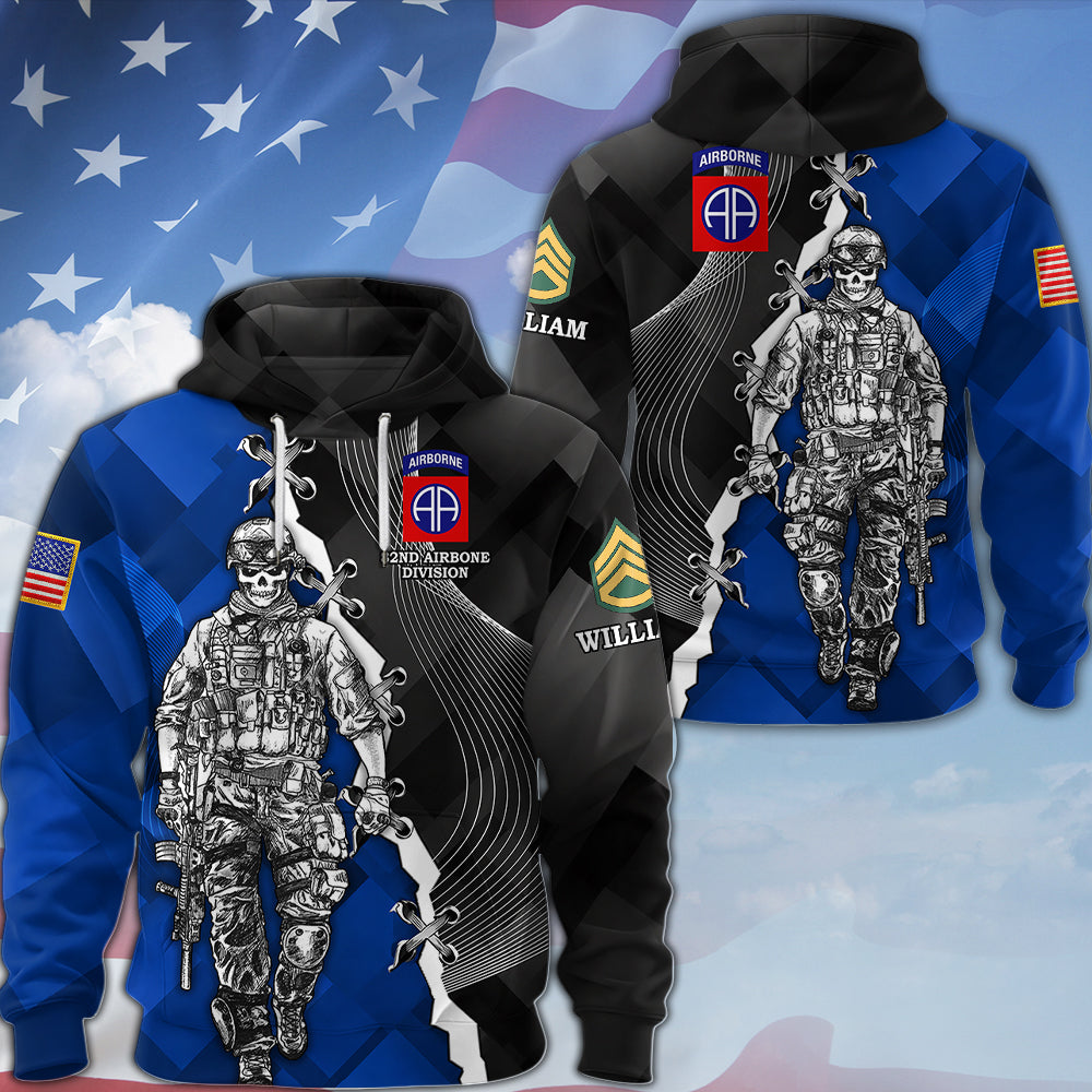Personalized Veteran All Over Print Shirt Available All Military Branches Custom Division Rank Gift For Veterans K1702 MT2