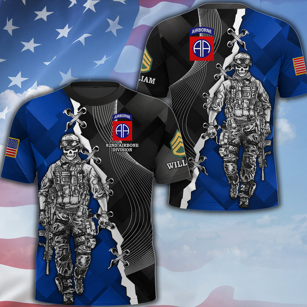 Personalized Veteran All Over Print Shirt Available All Military Branches Custom Division Rank Gift For Veterans K1702 MT2