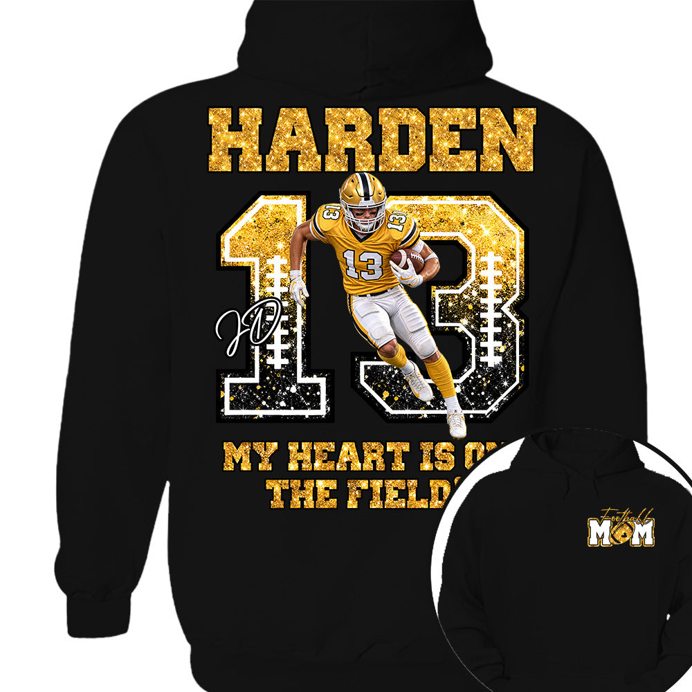 Personalized My Heart Is On That Field Shirt - Custom Photos American Football Players NA04 Nh00