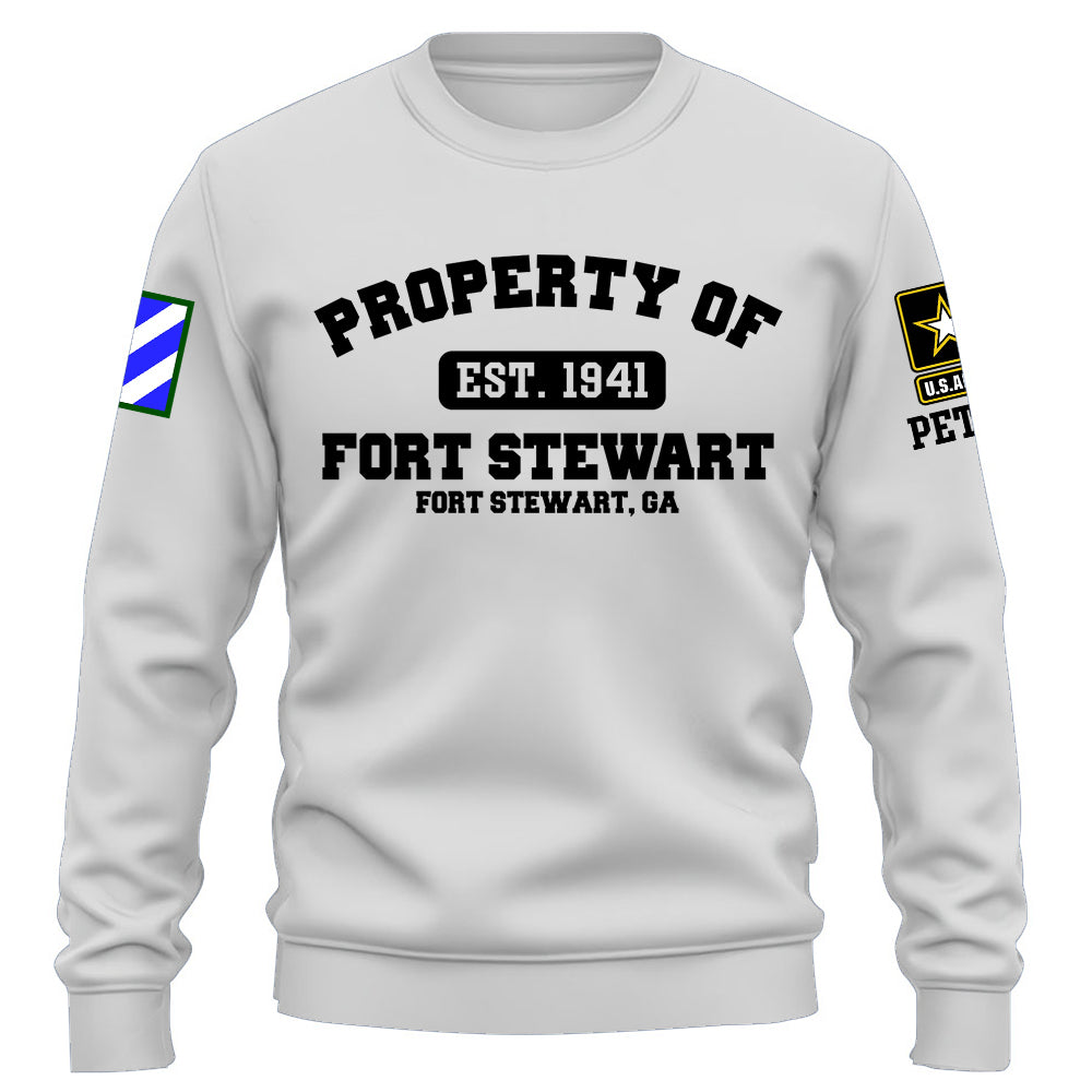 Custom Shirt Military Base Property of Fort Benning US Veteran All Branch Gift K1702 Trhn