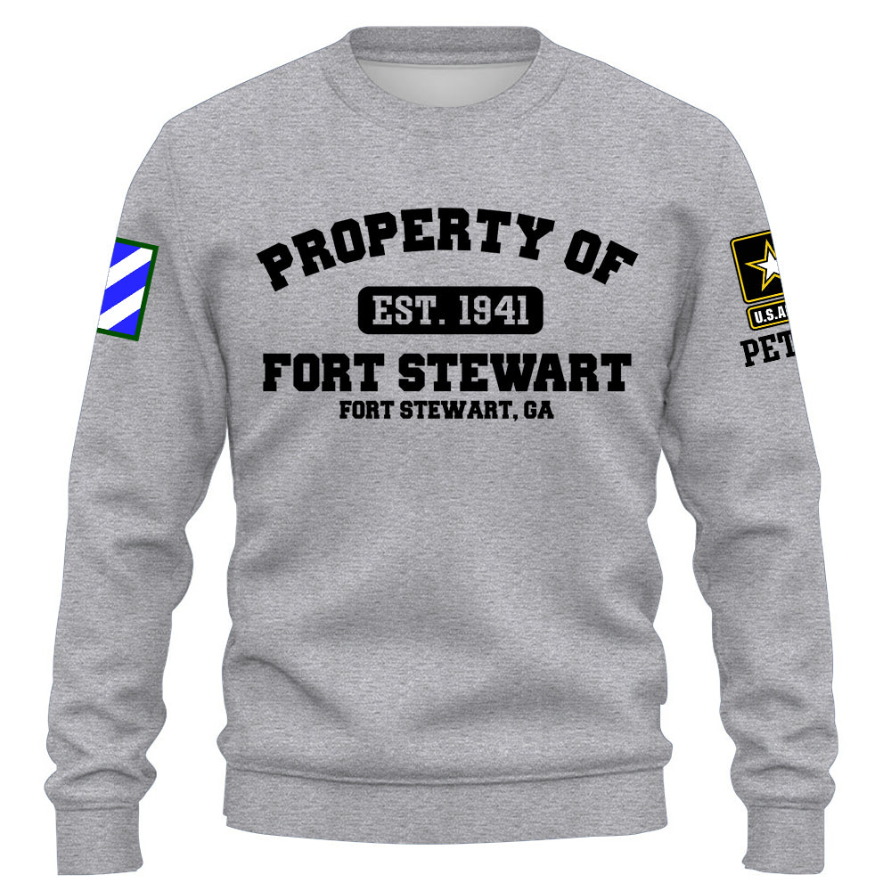 Custom Shirt Military Base Property of Fort Benning US Veteran All Branch Gift K1702 Trhn