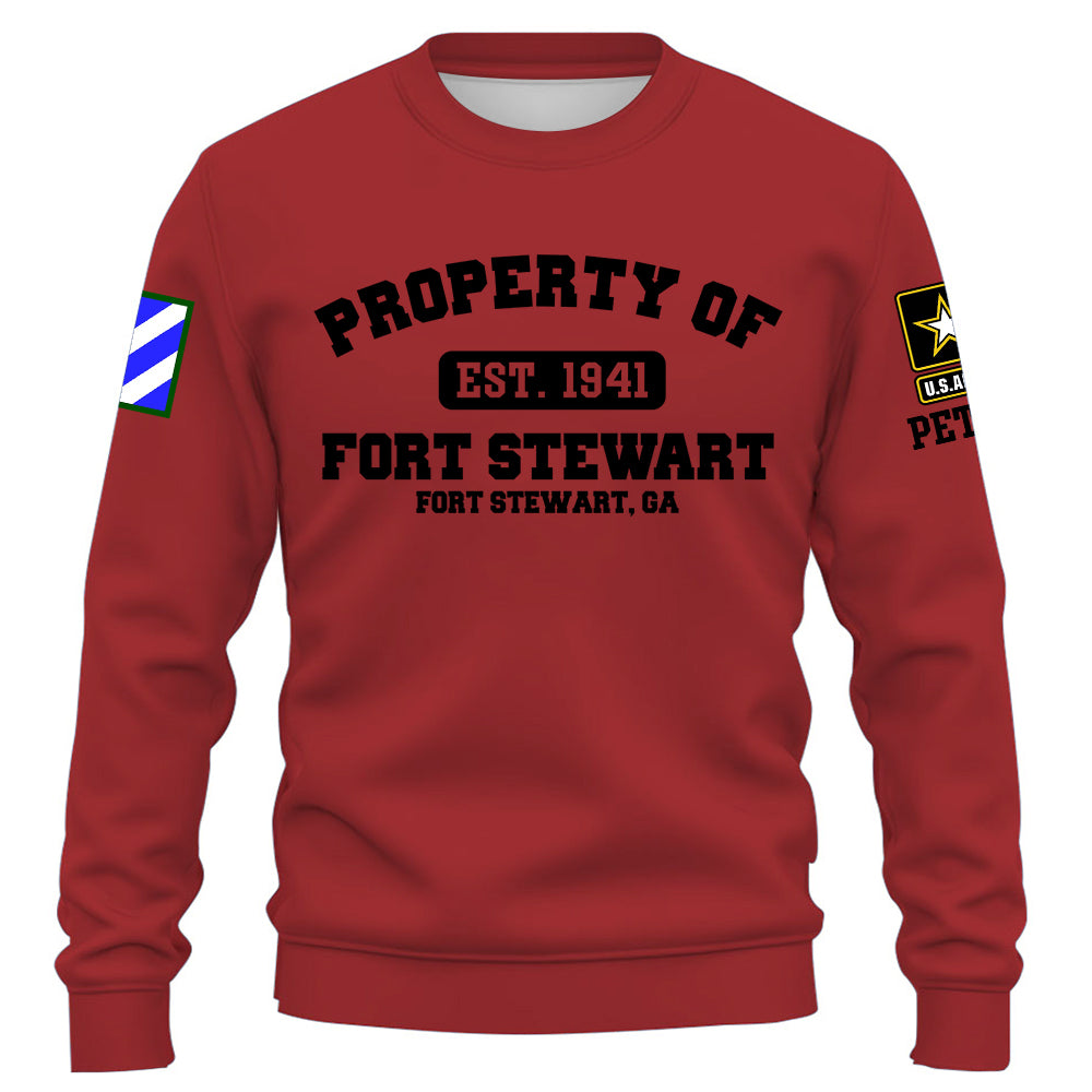Custom Shirt Military Base Property of Fort Benning US Veteran All Branch Gift K1702 Trhn