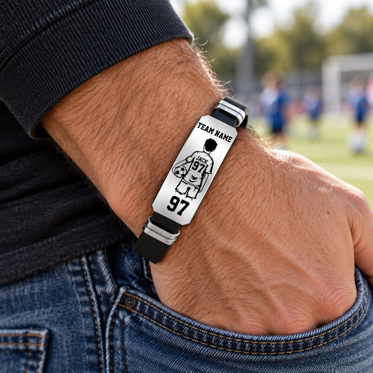 Personalized Soccer Player Bracelet – Custom Team Name, Player Name & Number Gift Na02 T24