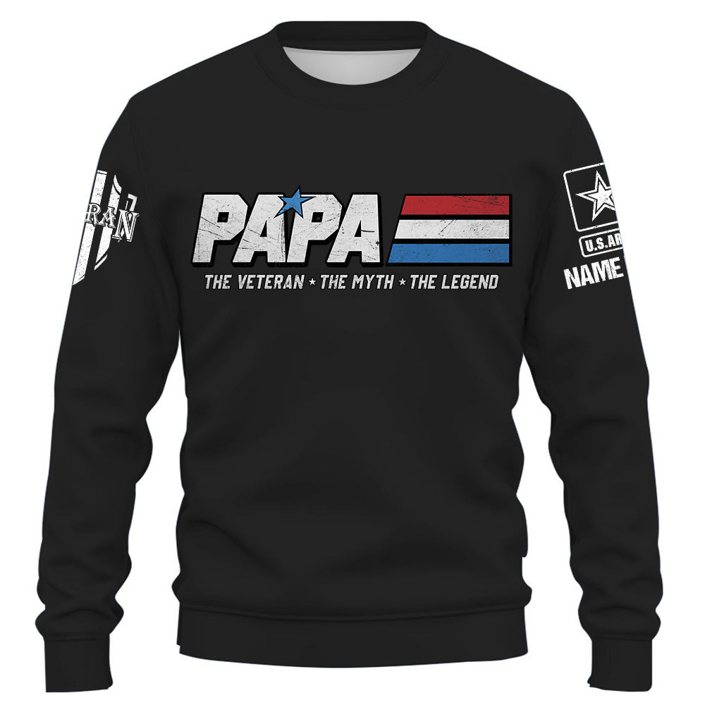 Papa The Veteran. The Myth. The Legend - Custom Shirt For Father's Day K1702