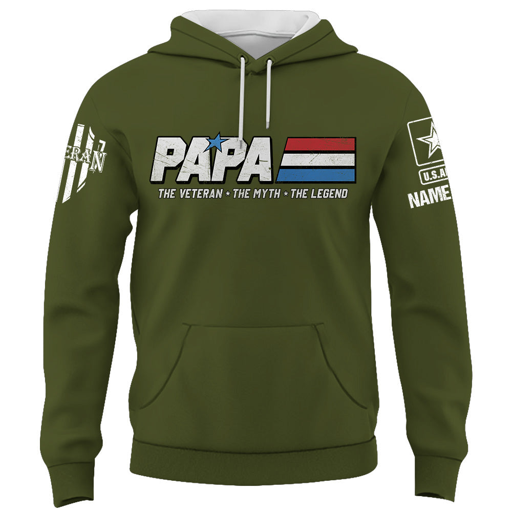 Papa The Veteran. The Myth. The Legend - Custom Shirt For Father's Day K1702