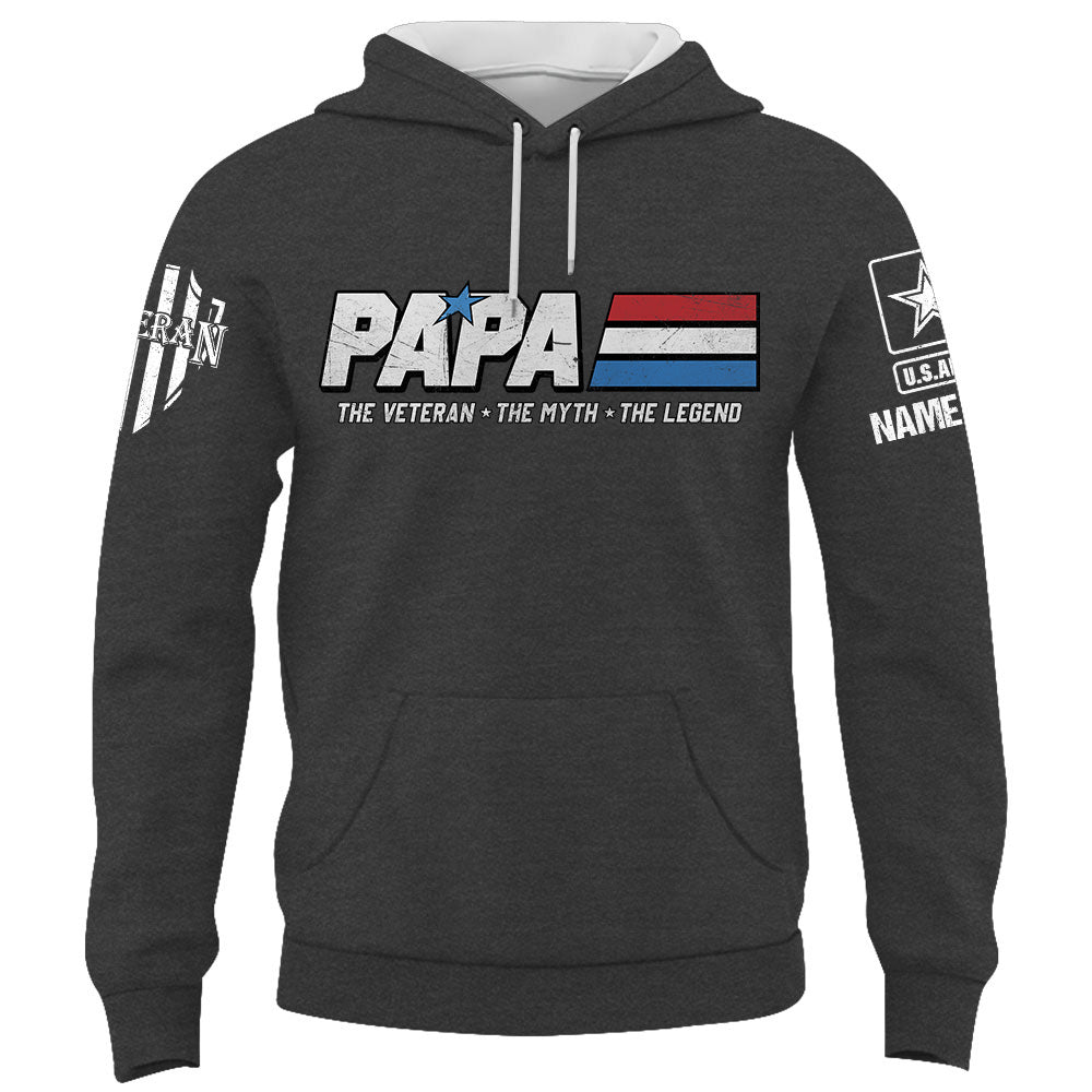 Papa The Veteran. The Myth. The Legend - Custom Shirt For Father's Day K1702