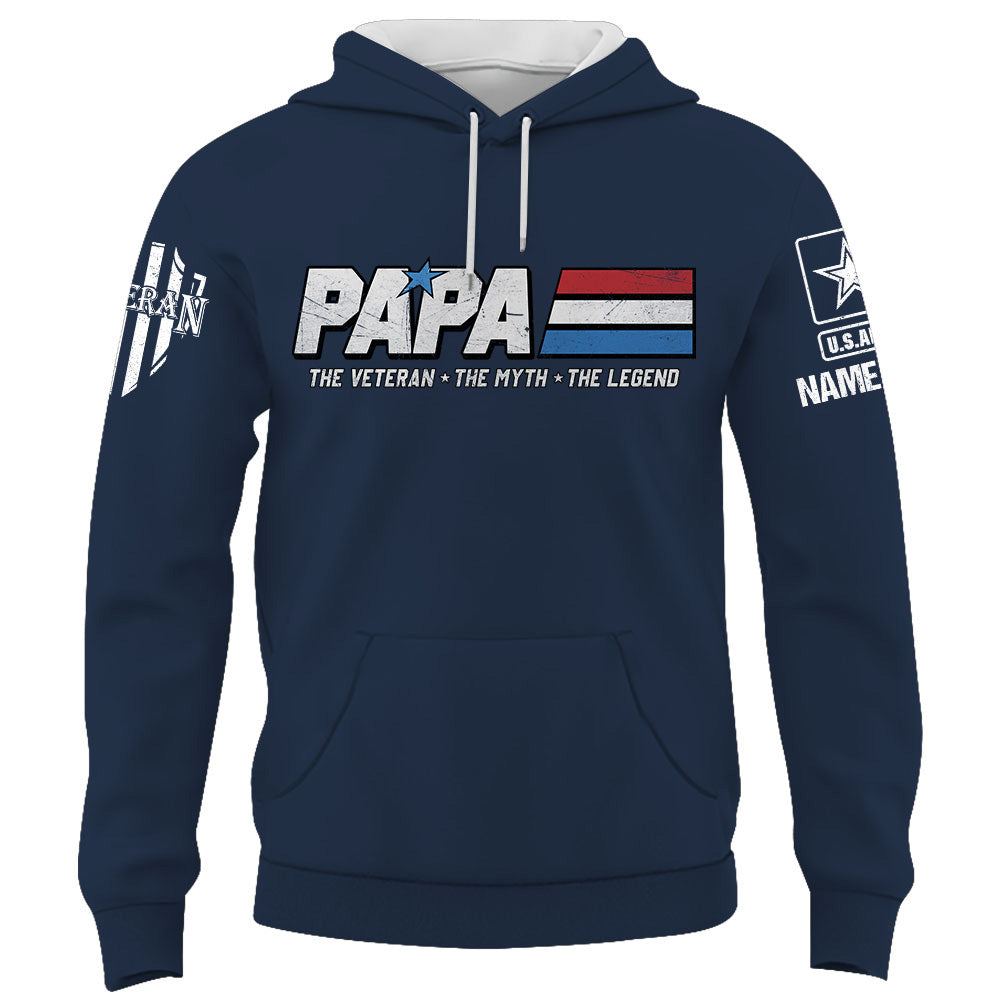 Papa The Veteran. The Myth. The Legend - Custom Shirt For Father's Day K1702