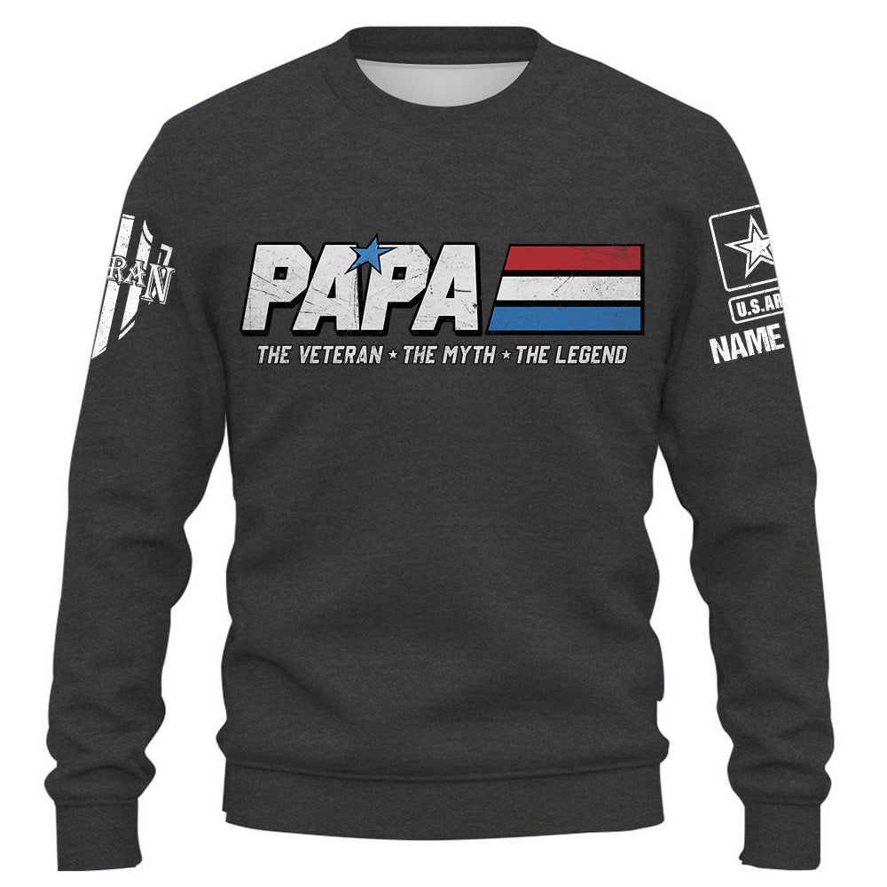 Papa The Veteran. The Myth. The Legend - Custom Shirt For Father's Day K1702