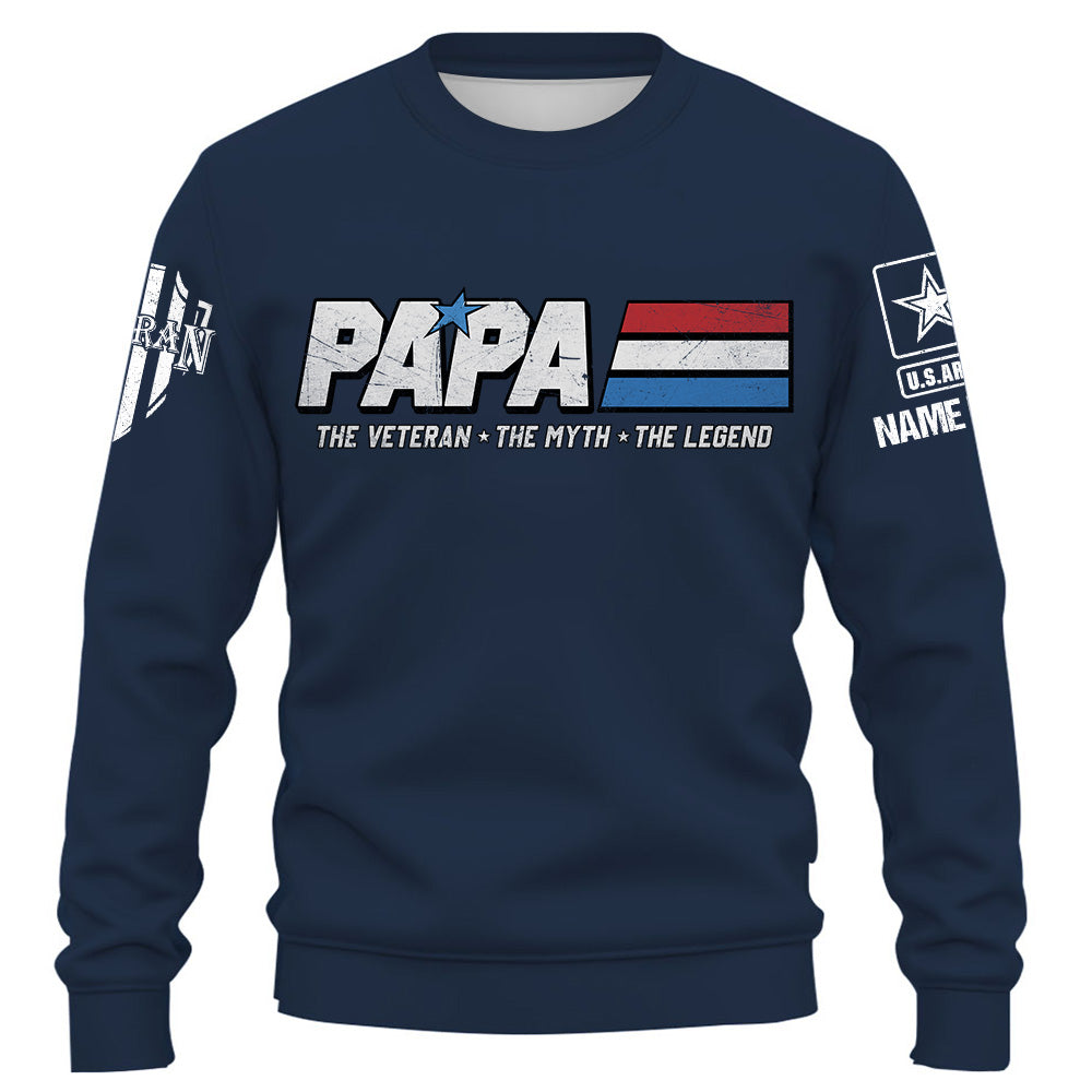Papa The Veteran. The Myth. The Legend - Custom Shirt For Father's Day K1702
