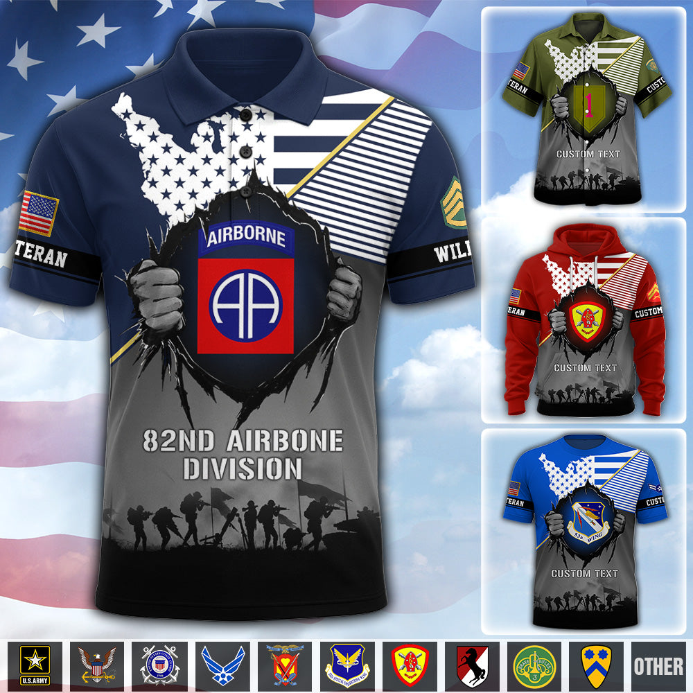 Custom All Over Print Shirt Veteran Custom Unit Patches Military Gift For Veterans K1702 MT2