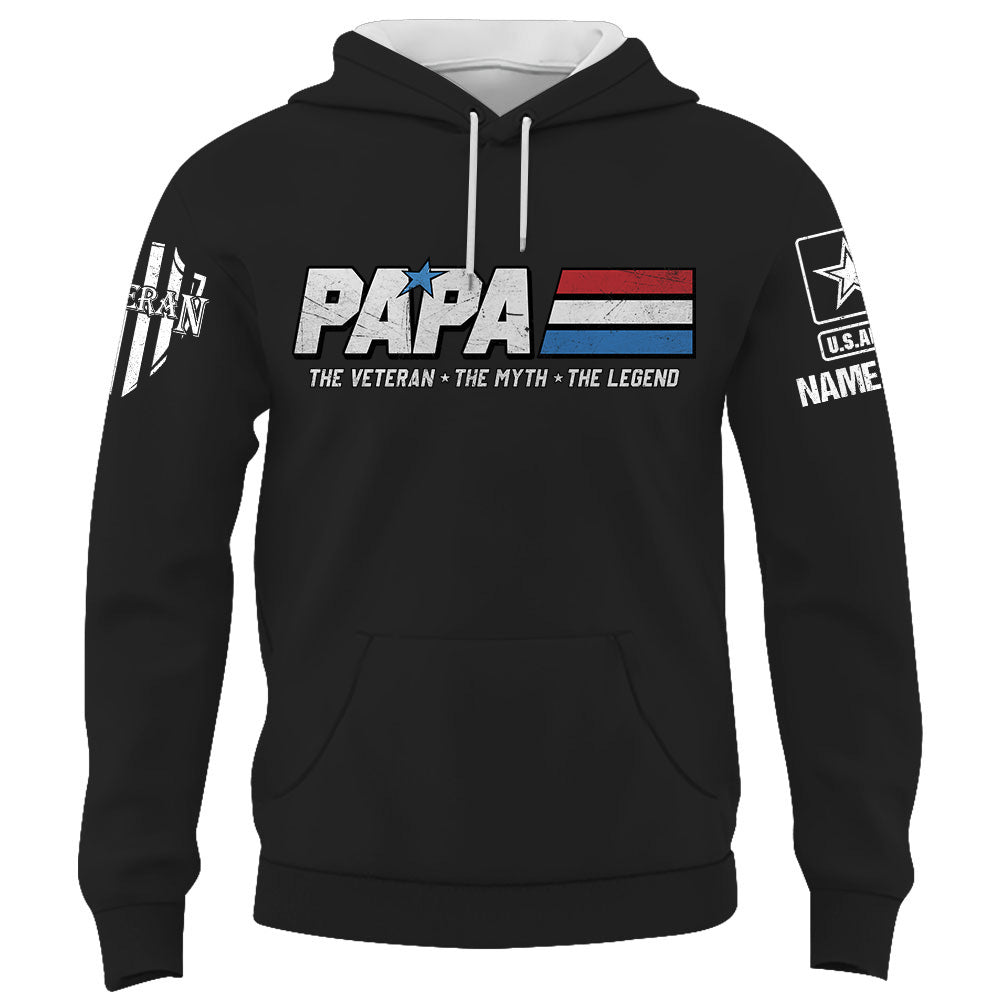 Papa The Veteran. The Myth. The Legend - Custom Shirt For Father's Day K1702