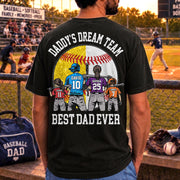 Daddy's Dream Team Best Dad Ever, Personalized Shirt, Father's Day Gift For Dad, Gift For Husband, Gift For Baseball Softball Dad T1807 Hv01