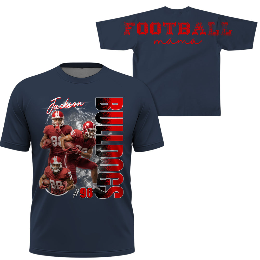 Personalized Football Mom Sweatshirt, Custom Large Back Graphic, Gift For Football Mom Football Family Football Lovers MI209 T24