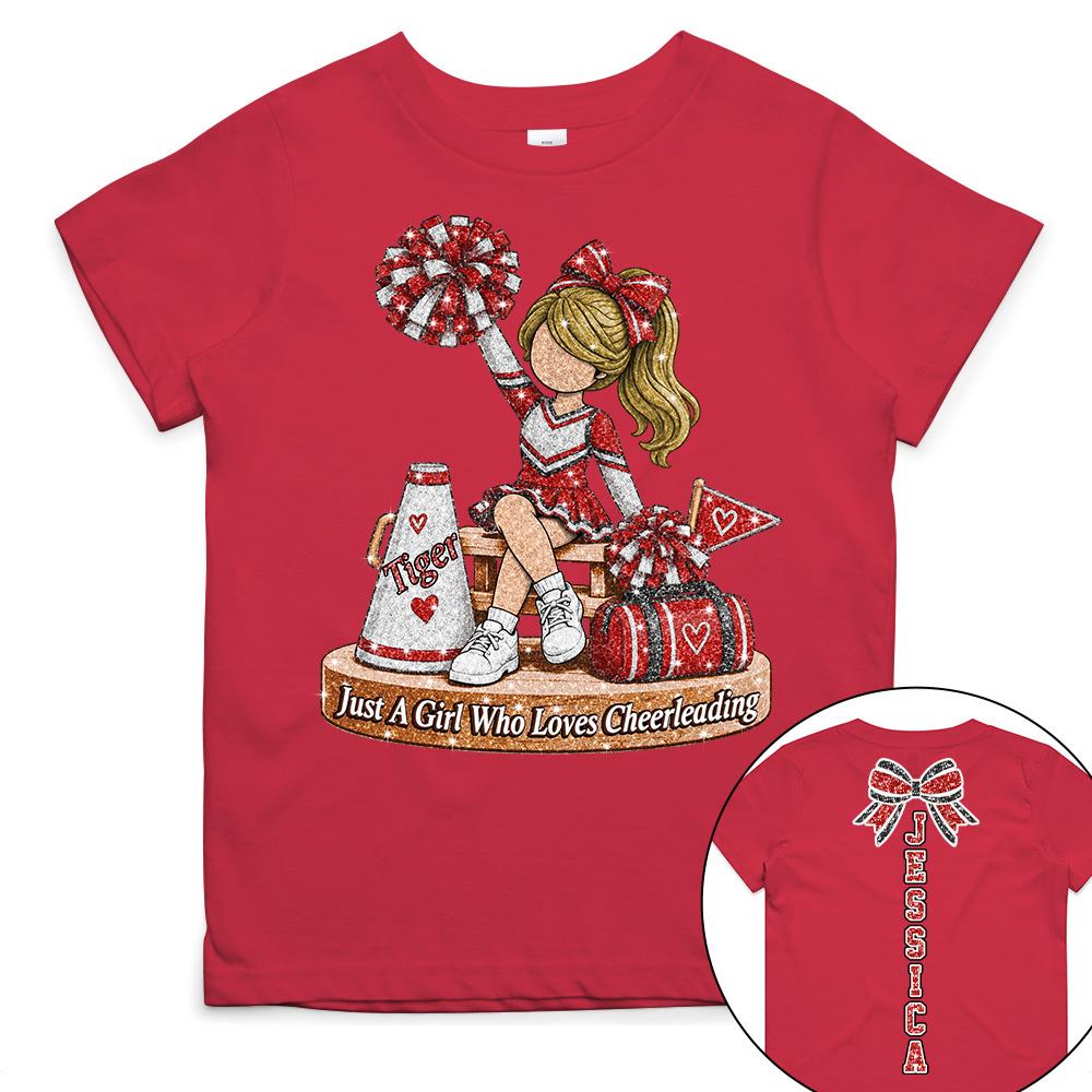 Custom Just A Girl Who Loves Cheerleading Shirt, Cheer Team Senior Night Gift L0411 Hv01