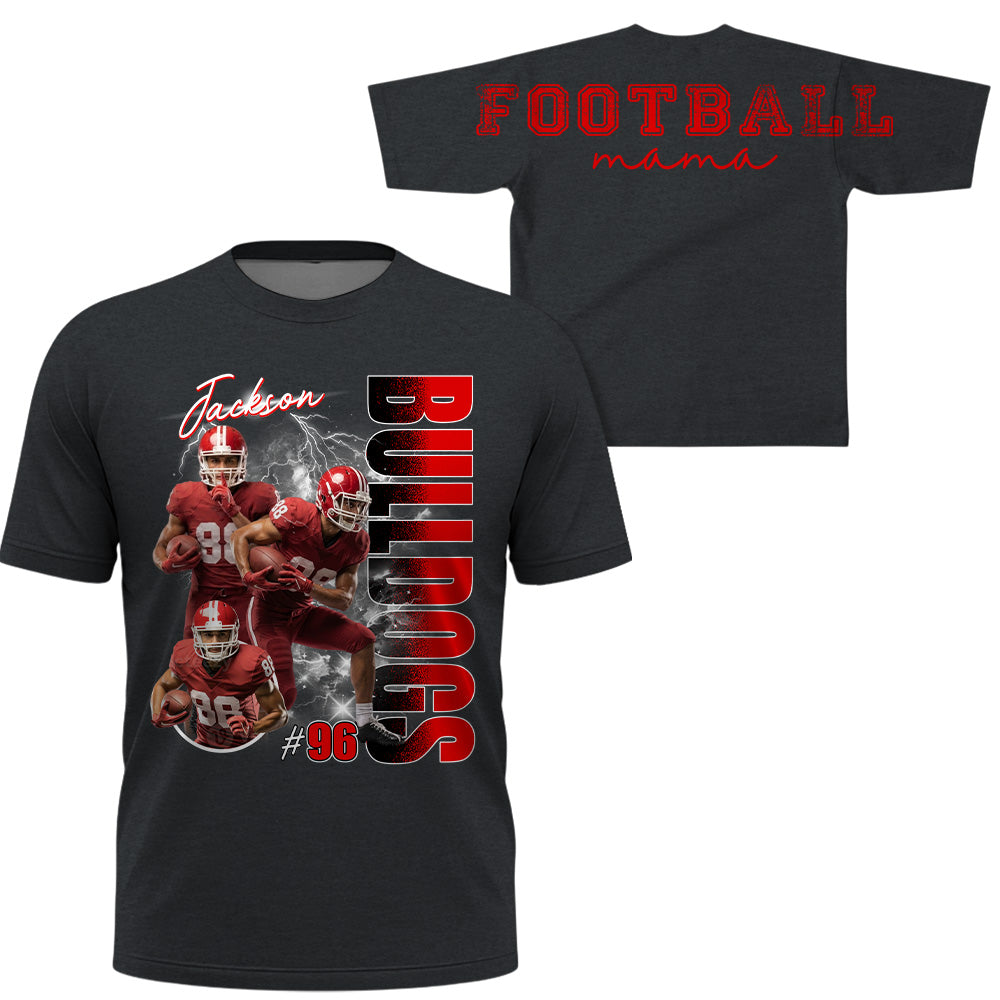 Personalized Football Mom Sweatshirt, Custom Large Back Graphic, Gift For Football Mom Football Family Football Lovers MI209 T24