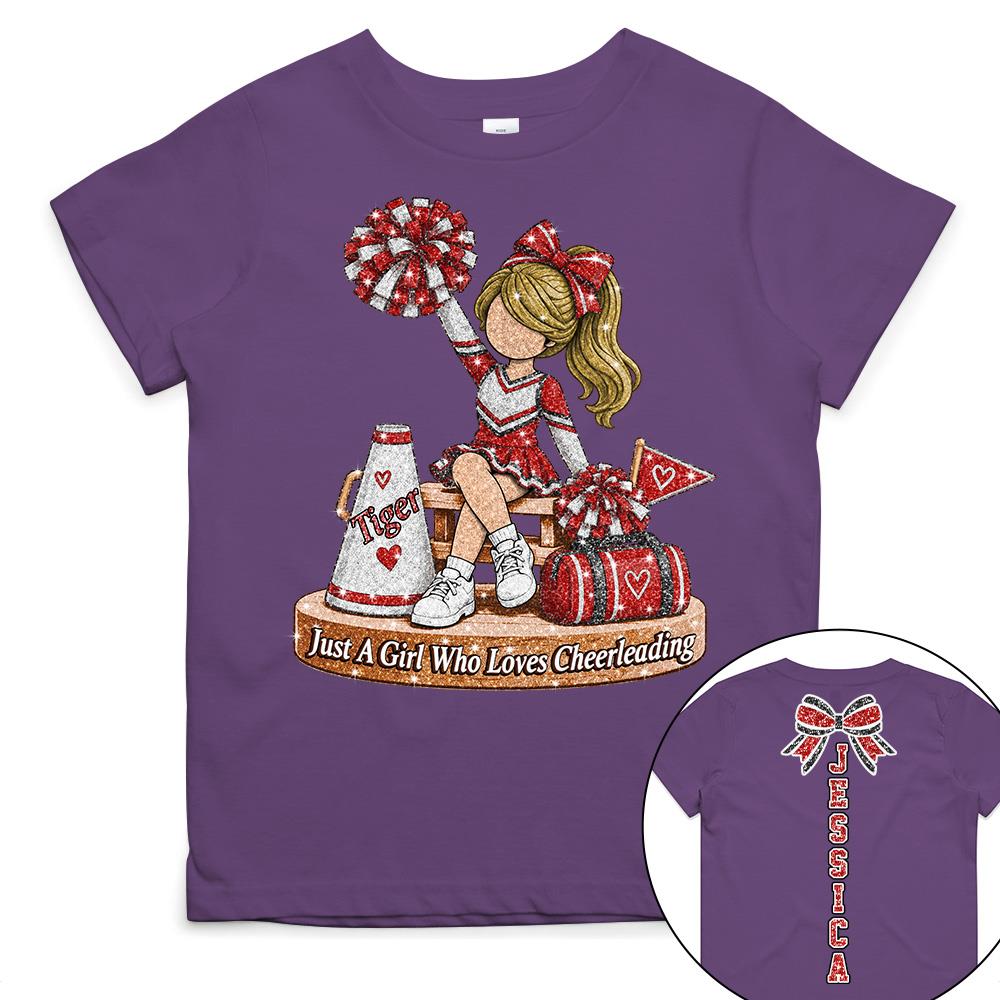 Custom Just A Girl Who Loves Cheerleading Shirt, Cheer Team Senior Night Gift L0411 Hv01