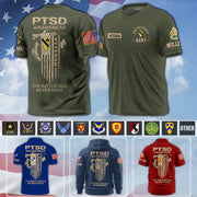 Custom Veteran Shirt Ptsd Awareness That Battlefield Never Ends Military Gift K1702 MT2