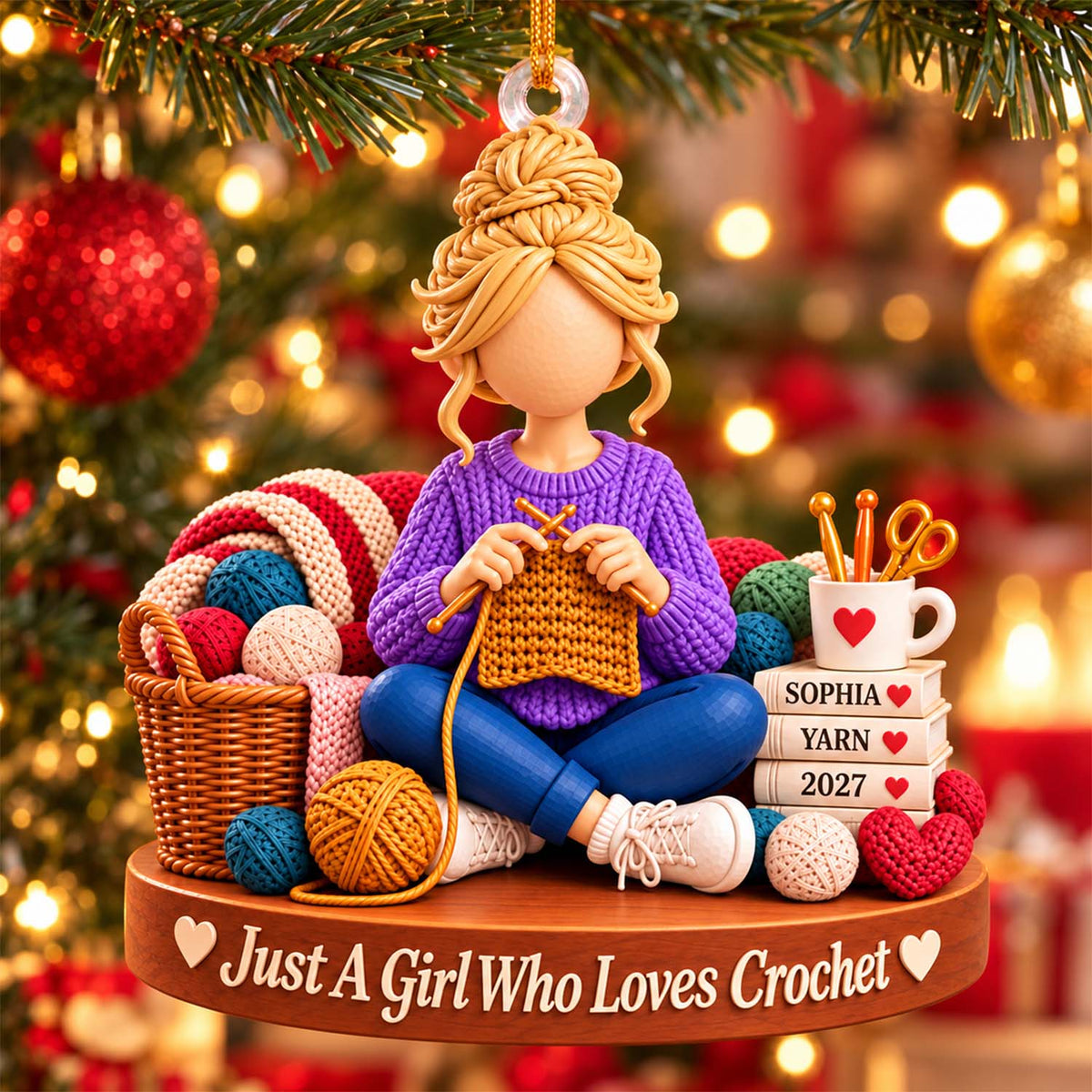 Custom Just A Girl Who Loves Crochet Knitting, Crochet Lover Gift, Gift For Knitter L0411 Pt99