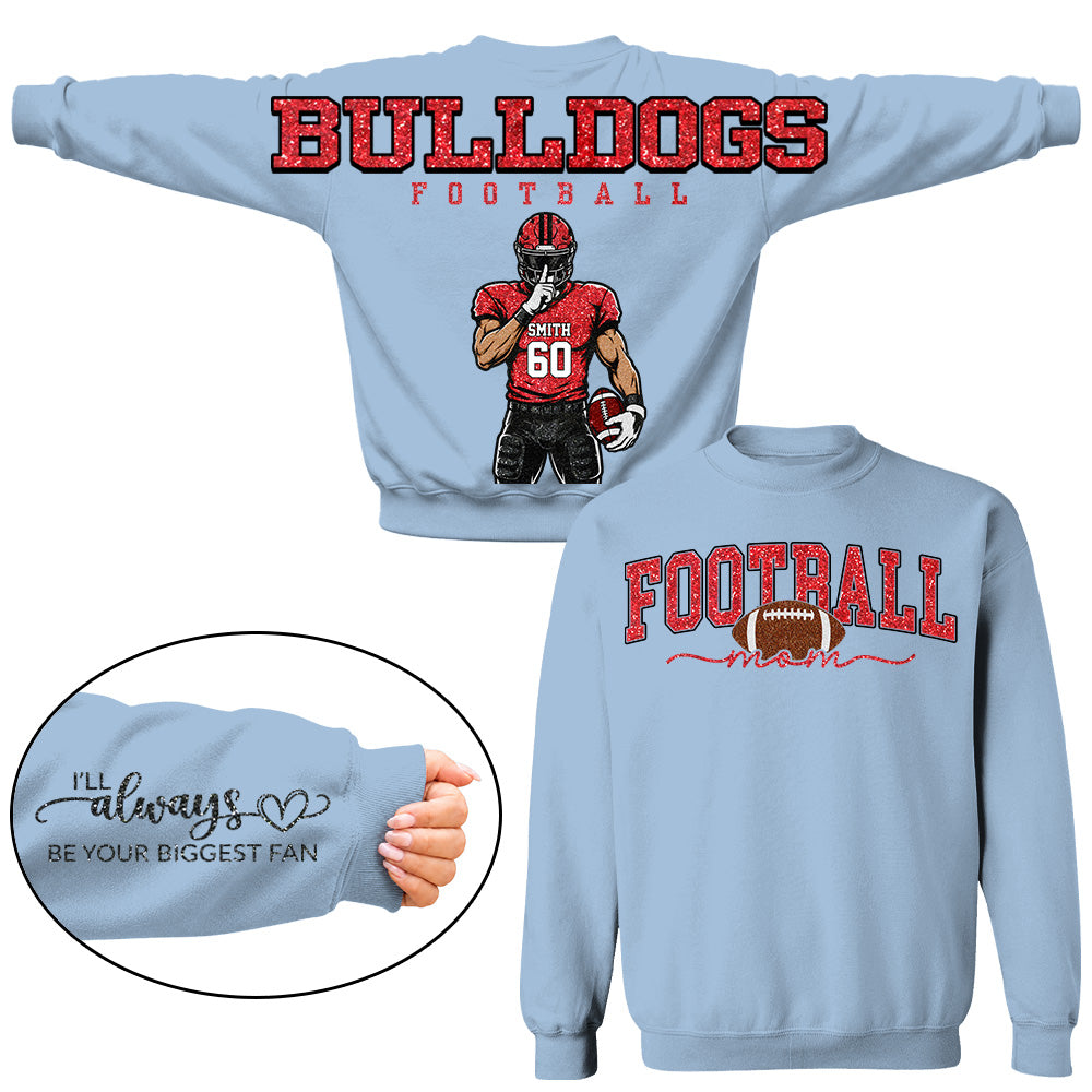 Personalized I'll Always Be Your Biggest Fan Shirt, Custom Player Name & Number Shirt, Football Mom Gift Na02 VH01