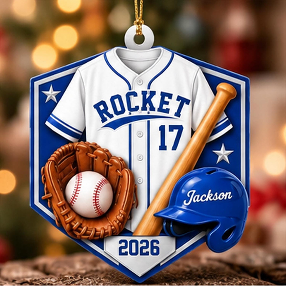 Personalized Baseball Player Acrylic Ornament | Custom Name, Team Name, Jersey Number & Color | Gift For Players, Coaches & Baseball Fans Pt99