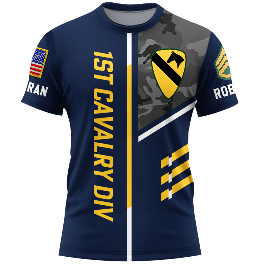 Personalized All Over Print Veteran Shirt Custom All Unit Patch Division Military Gift For Soldier Veterans K1702