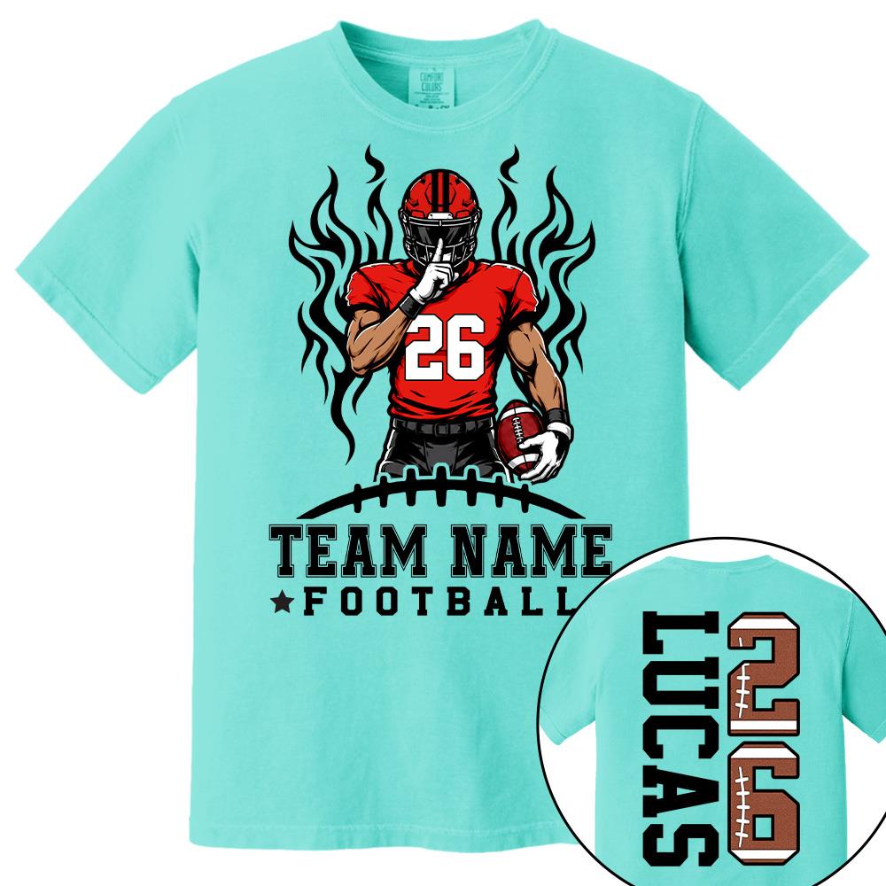 Personalized Team Football Shirt With Kids Name & Number Fall Football Season Shirt L0411 Hv01
