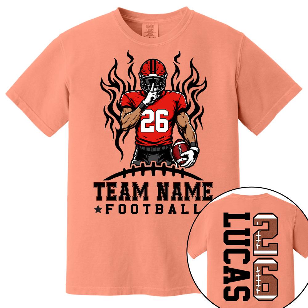 Personalized Team Football Shirt With Kids Name & Number Fall Football Season Shirt L0411 Hv01