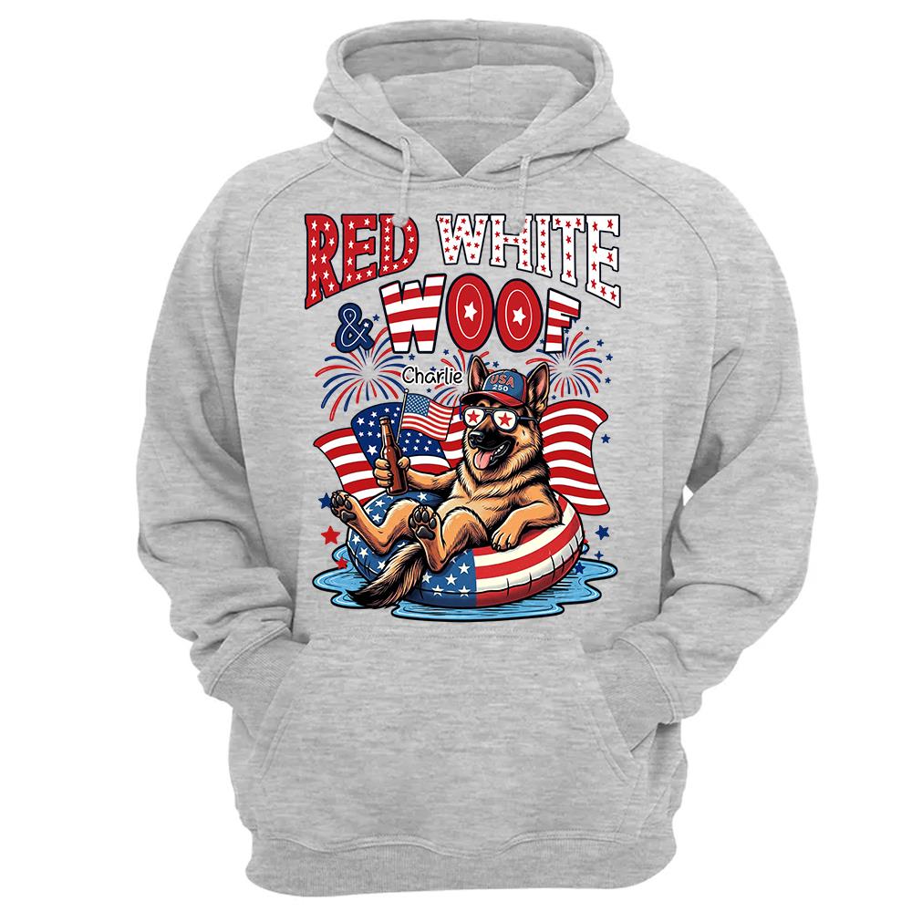 Red White Woof, Custom Photo Pet Shirt, America 250th Anniversary Gifts For Dog Cat Lovers, Dog Dad And Mom, Cat Owners T1807 Hv01