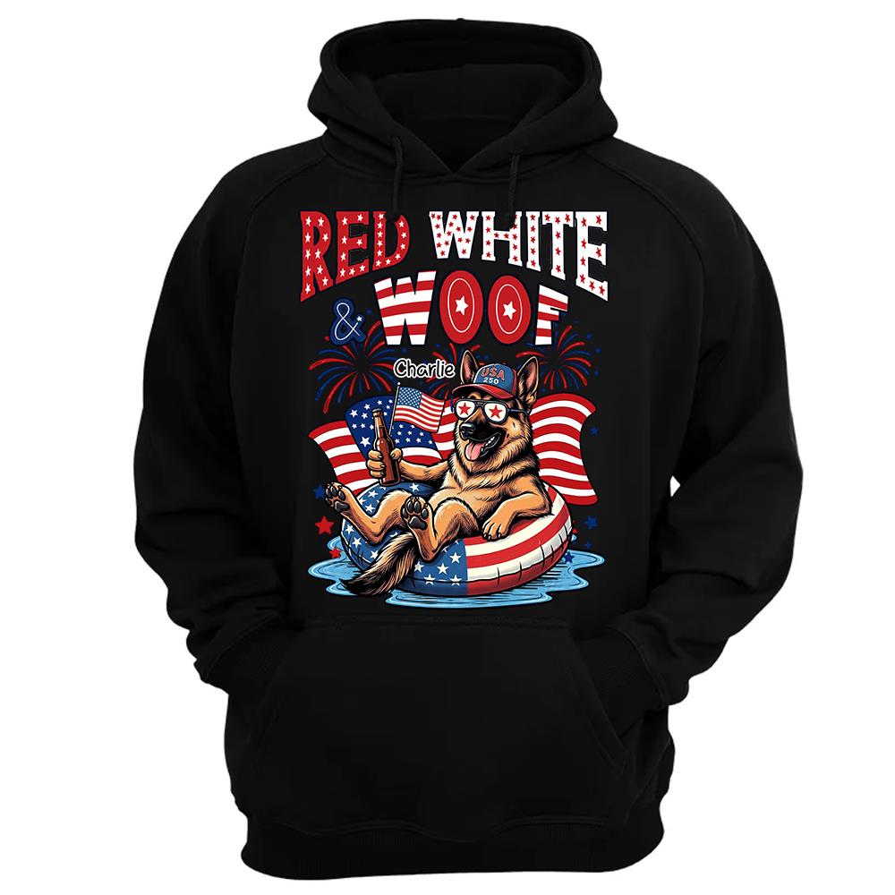Red White Woof, Custom Photo Pet Shirt, America 250th Anniversary Gifts For Dog Cat Lovers, Dog Dad And Mom, Cat Owners T1807 Hv01