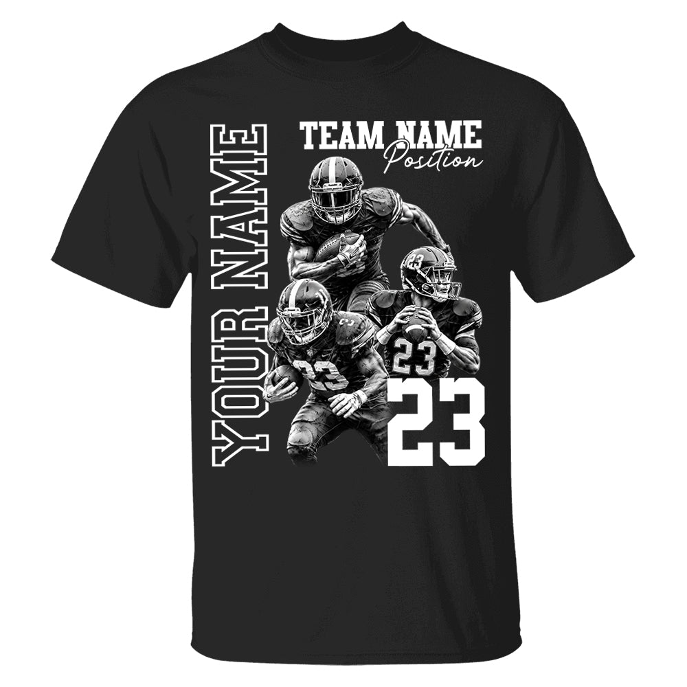 Customized American Football Photos Collage Shirt, Personalized Football Shirt With Name & Number, Football Team Gift Na02 Pt99
