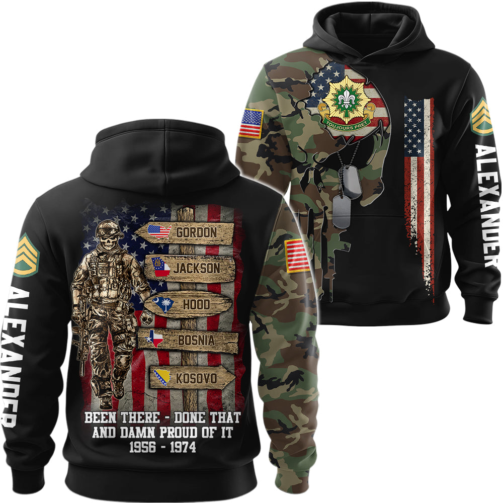 Personalized All Over Print Shirt Veteran World Tour - Personalized Branch, Rank, and Locations Skull Veteran Shirt K1702 Trhn