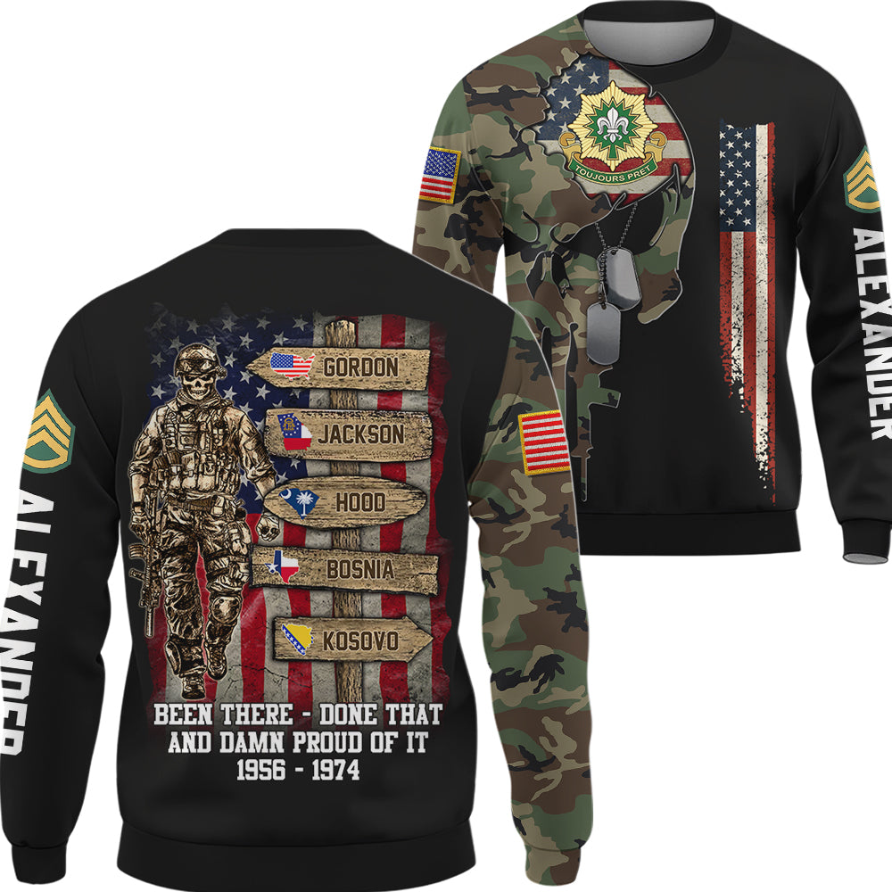 Personalized All Over Print Shirt Veteran World Tour - Personalized Branch, Rank, and Locations Skull Veteran Shirt K1702 Trhn