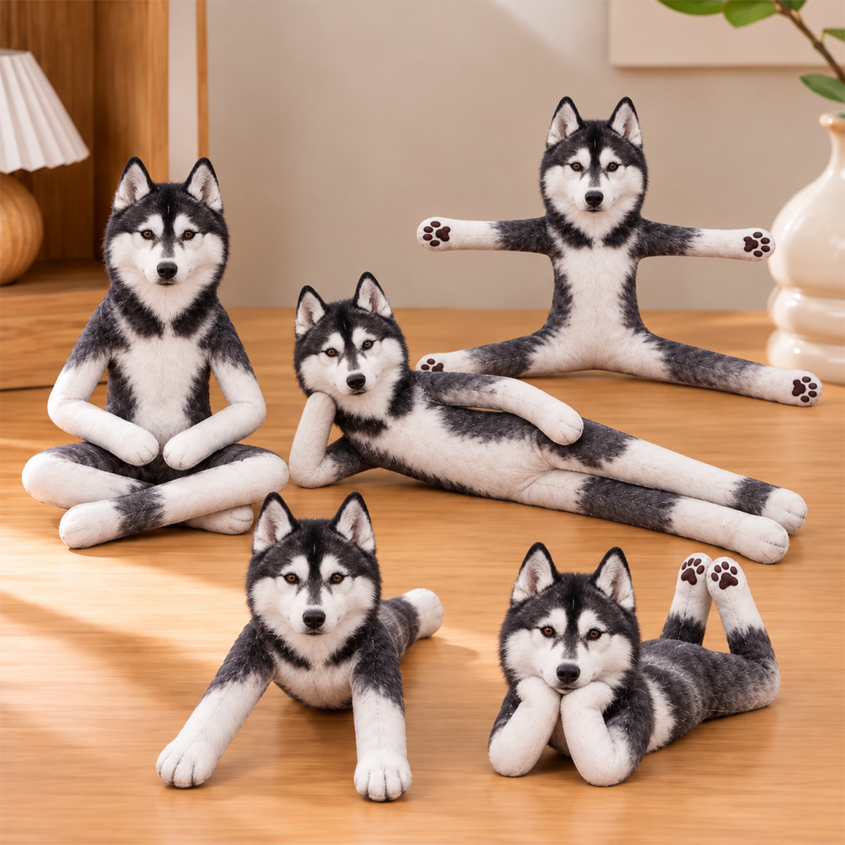 Personalized Husky Photo Pet Squishy Toy Poseable Plush Doll, Funny Gift For Dog Mom, Dad, Pet Lover T1807 T24 TL06