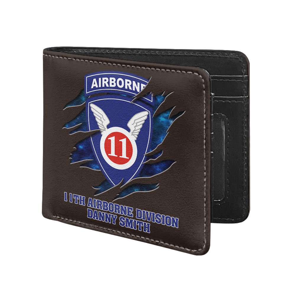 Personalized Leather Wallet Vr2 US United States Military Custom All Branch K1702