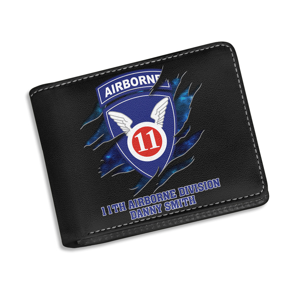 Personalized Leather Wallet Vr2 US United States Military Custom All Branch K1702
