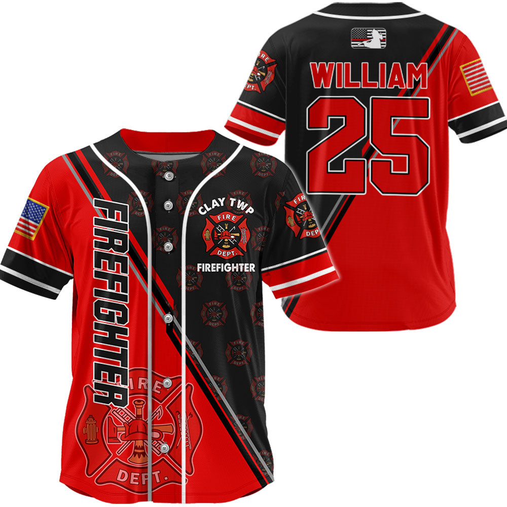 Firefighter Baseball Jersey Fireman Custom Fire Dept Gift For Firefighters K1702