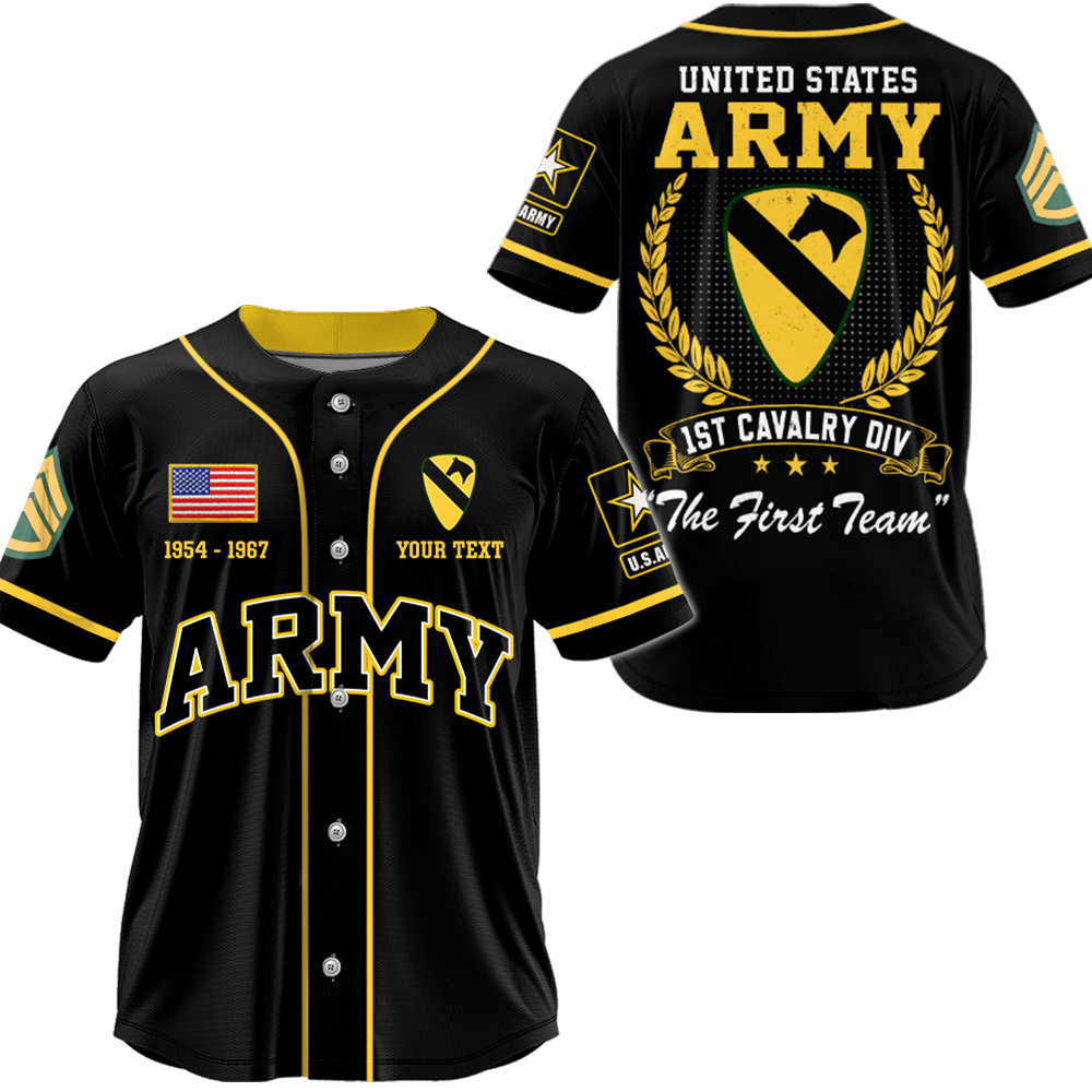 US Military Baseball Jersey Custom All Branches Rank Division Name For Military Retirement Veteran Dad Grandpa K1702