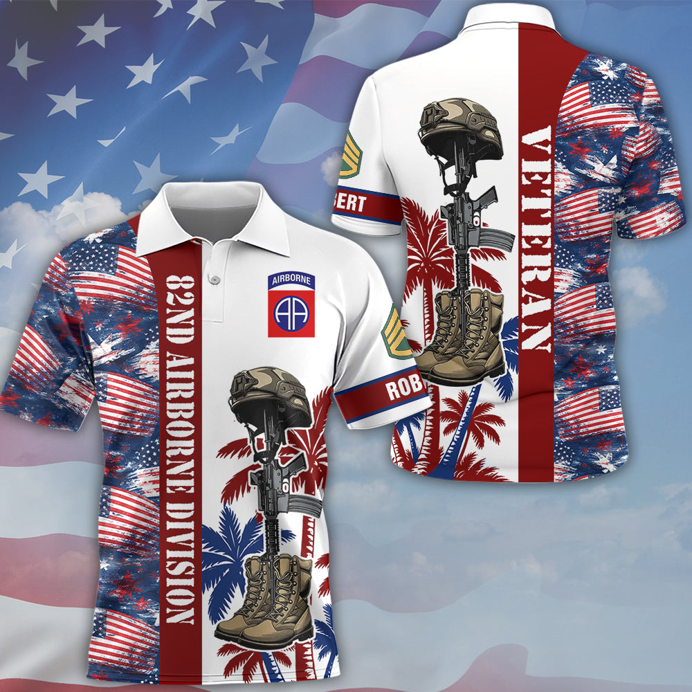 Military Personalized Hawaiian Shirt with Floral Pattern and Custom Military Unit - Military Gifts K1702 MT2
