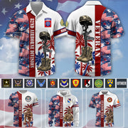Military Personalized Hawaiian Shirt with Floral Pattern and Custom Military Unit - Military Gifts K1702 MT2