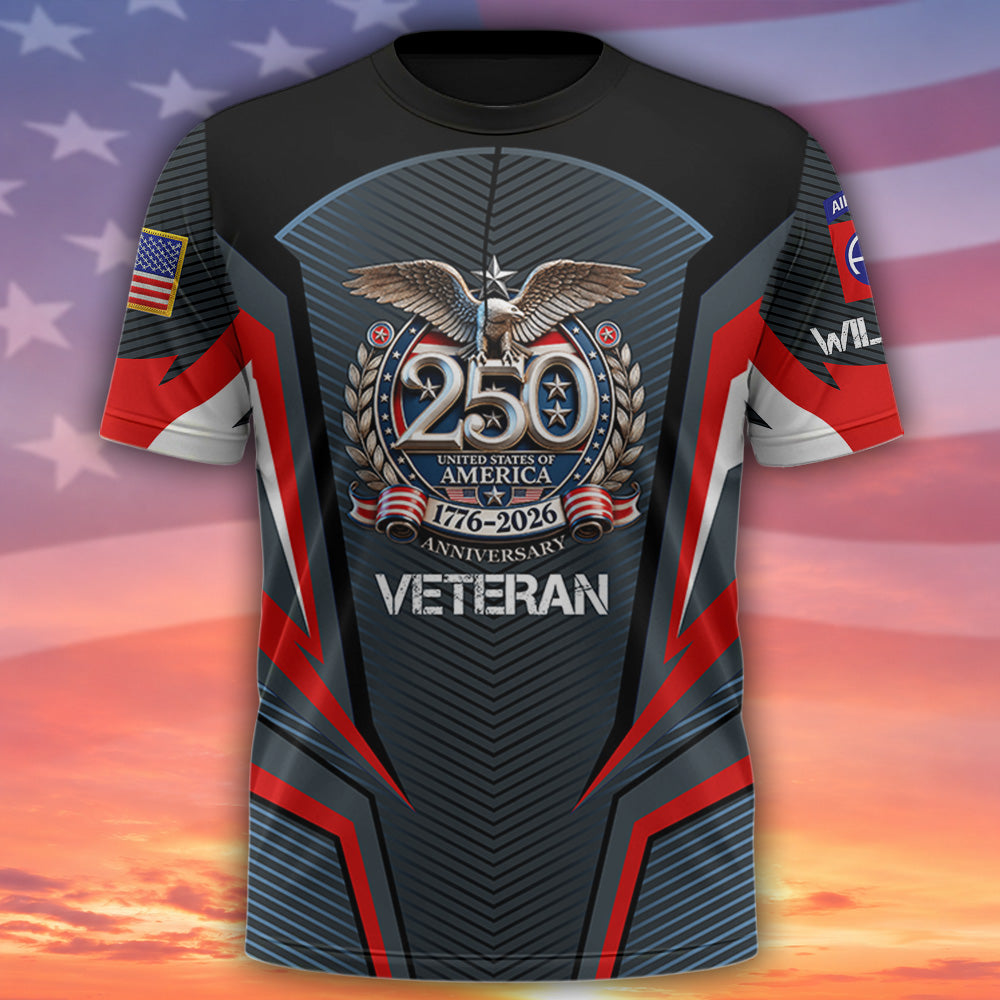 Custom Shirt United States of USA 250 Years Anniversary Eagle Shirt Gift For Veterans K1702 MT2