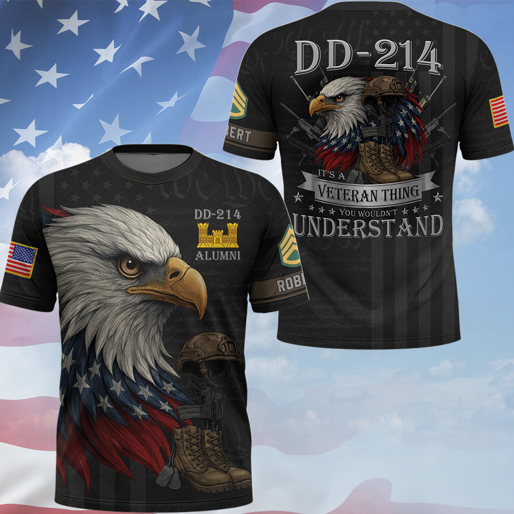 Personalized All Over Print Shirt DD 214 It's A Veteran Thing You Wouldn't Understand Personalized Shirt For Veteran K1702