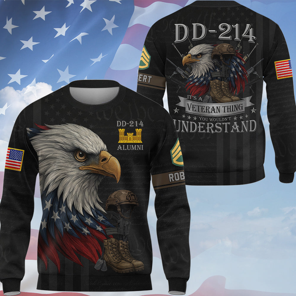 Personalized All Over Print Shirt DD 214 It's A Veteran Thing You Wouldn't Understand Personalized Shirt For Veteran K1702