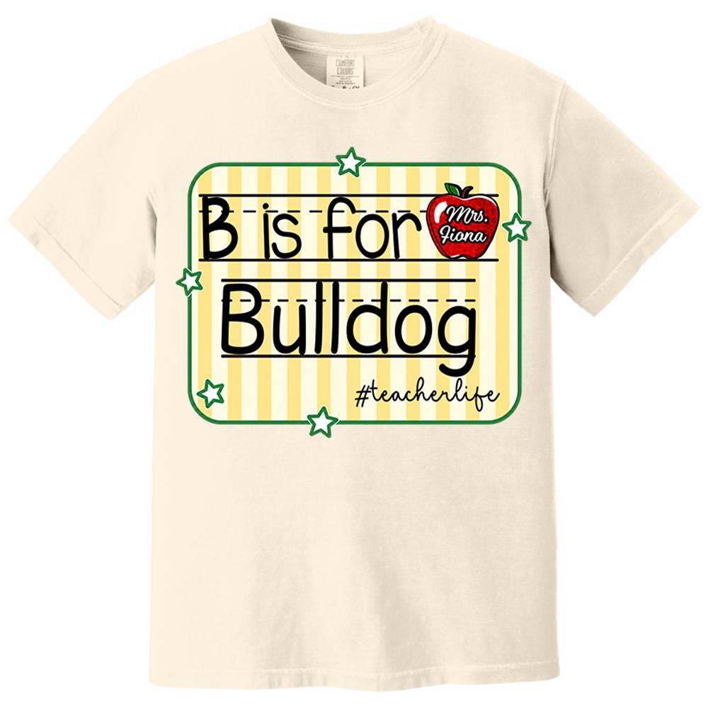Personalized Retro Stripe School Mascot Custom Apple Name Teacher T-Shirt, Custom Gifts For Teacher Vr2 Nh00
