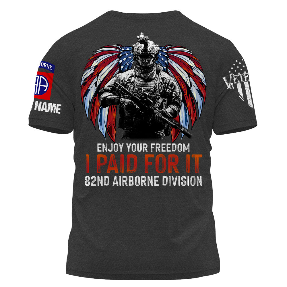 Enjoy Your Freedom I Paid For It US Veteran Perosnalized Shirt For Veteran K1702