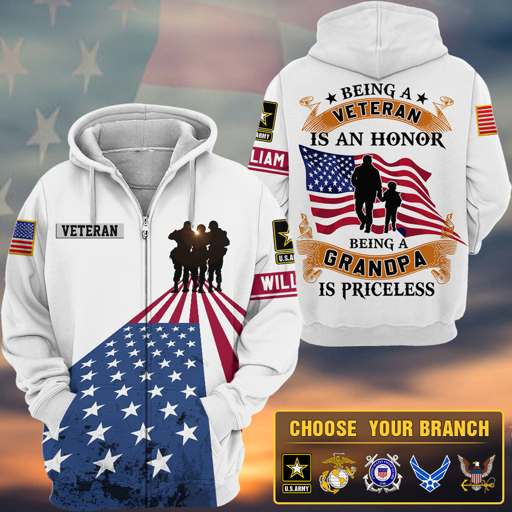 Being A Veteran Is An Honor Being A Grandpa Is Priceless K1702 Trhn